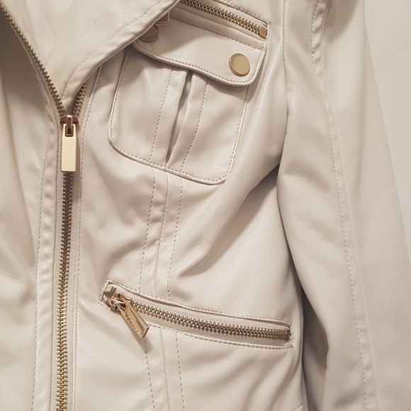 Bebe faux leather off-white jacket - Picture 4 of 8